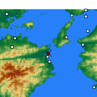 Nearby Forecast Locations - Tokushima Aeropuerto - Mapa