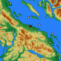 Nearby Forecast Locations - Qualicum aeropuerto - Mapa