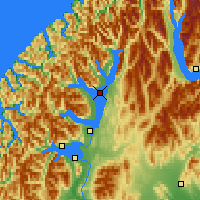 Nearby Forecast Locations - Lago Te Anau - Mapa