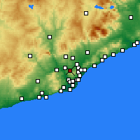 Nearby Forecast Locations - San Cugat del Vallés - Mapa