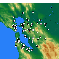 Nearby Forecast Locations - Moraga - Mapa