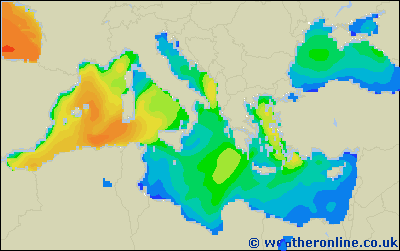 Islas Baleares - Altura de las olas - lun, 15/02, 13:00 h CET