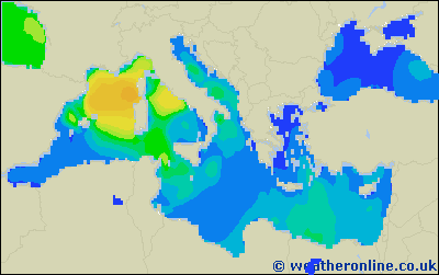 Islas Baleares - Altura de las olas - mar, 25/07, 02:00 h CEST