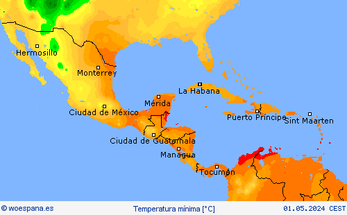 Temperatura mínima Mapas de pronósticos