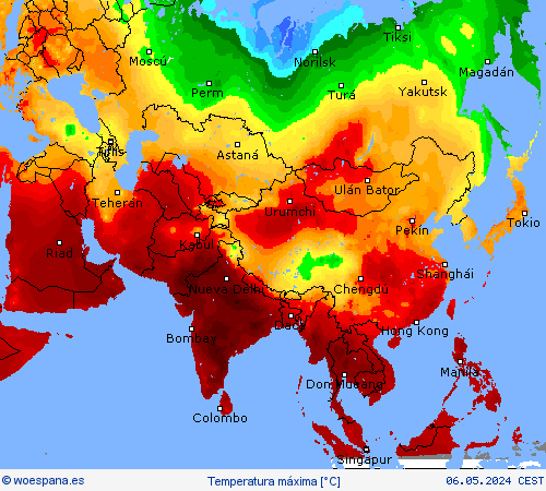 Temperatura máxima Mapas de pronósticos