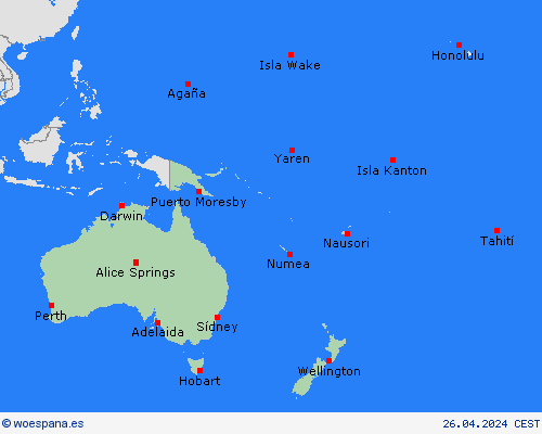  Oceanía Mapas de pronósticos
