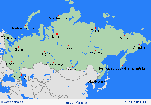 visión general Rusia Asia Mapas de pronósticos