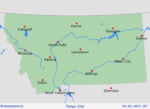 visión general Montana Norteamérica Mapas de pronósticos