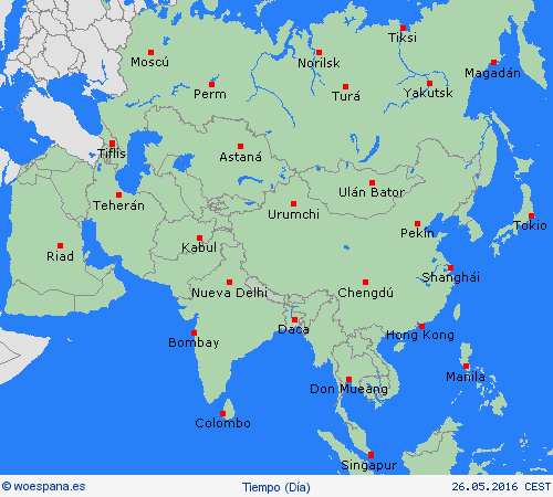 visión general  Asia Mapas de pronósticos