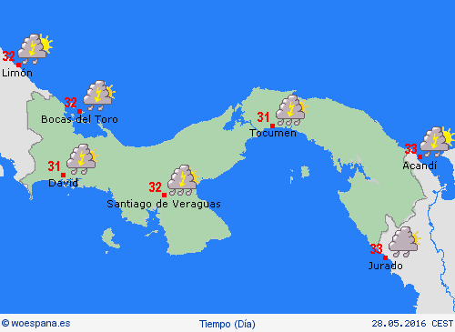 visión general Panamá Centroamérica Mapas de pronósticos