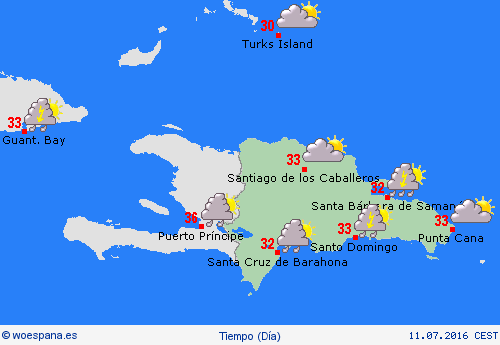 visión general República Dominicana Centroamérica Mapas de pronósticos