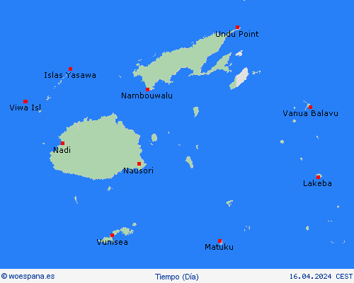visión general Fiyi Oceanía Mapas de pronósticos