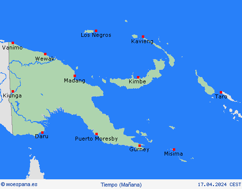 visión general Papúa Nueva Guinea Oceanía Mapas de pronósticos