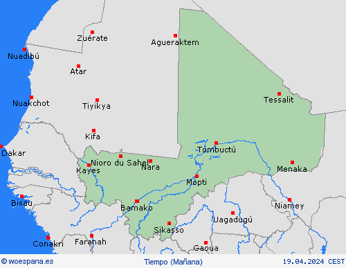 visión general Malí África Mapas de pronósticos