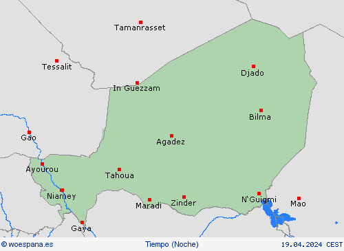 visión general Níger África Mapas de pronósticos