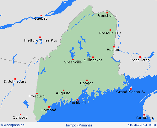 visión general Maine Norteamérica Mapas de pronósticos