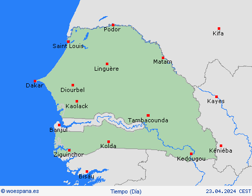 visión general Senegal África Mapas de pronósticos