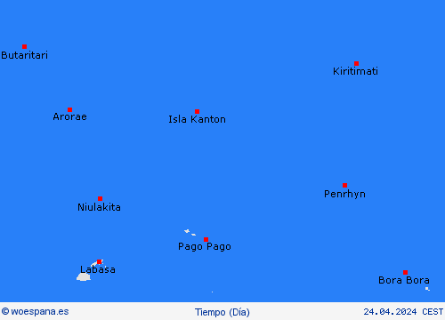 visión general Kiribati Oceanía Mapas de pronósticos