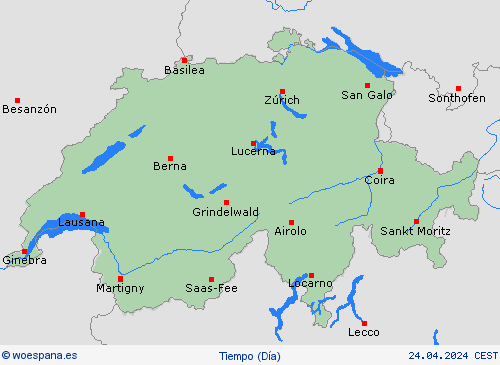 visión general Suiza Europa Mapas de pronósticos