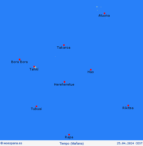 visión general Polinesia Francesa Oceanía Mapas de pronósticos