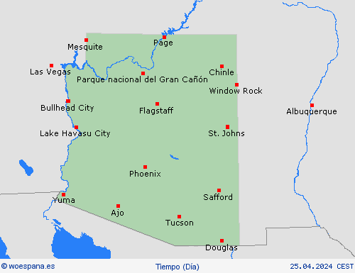 visión general Arizona Norteamérica Mapas de pronósticos