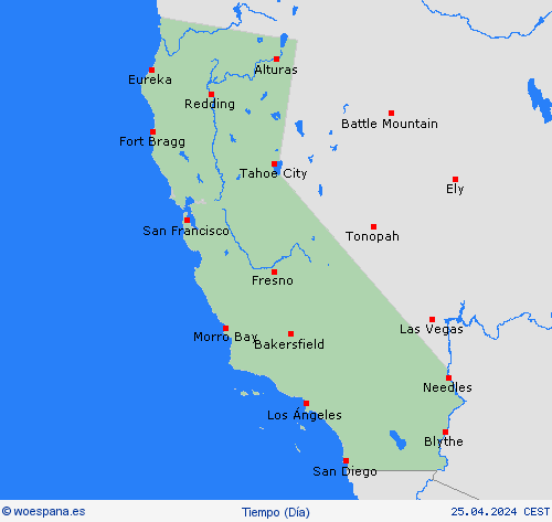 visión general California Norteamérica Mapas de pronósticos