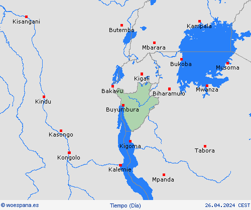 visión general Burundi África Mapas de pronósticos