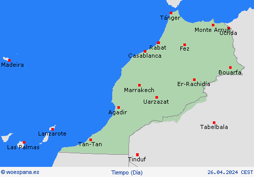 visión general Marruecos África Mapas de pronósticos