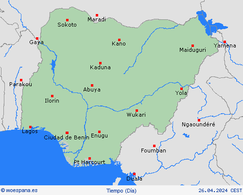 visión general Nigeria África Mapas de pronósticos