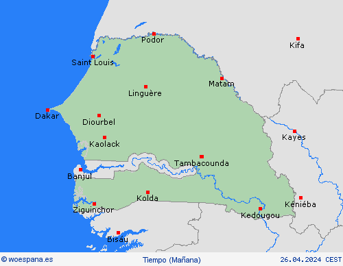 visión general Senegal África Mapas de pronósticos