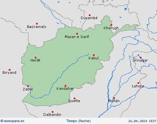 visión general Afganistán Asia Mapas de pronósticos