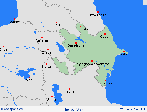 visión general Azerbaiyán Asia Mapas de pronósticos