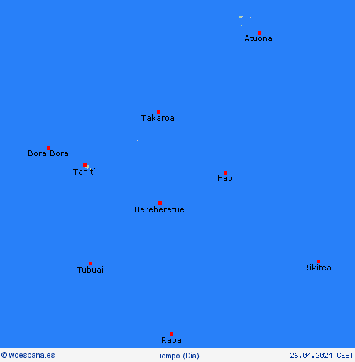 visión general Polinesia Francesa Oceanía Mapas de pronósticos