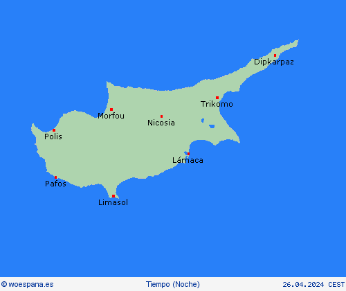 visión general Chipre Europa Mapas de pronósticos