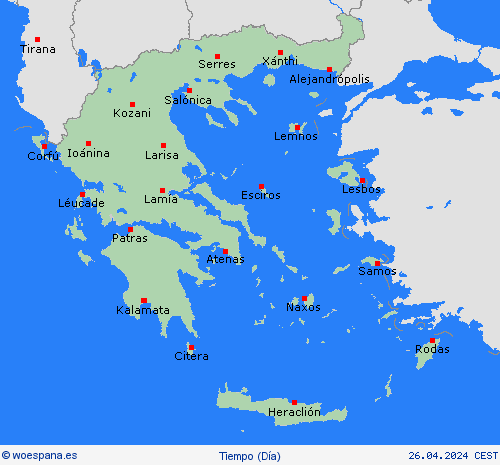 visión general Grecia Europa Mapas de pronósticos