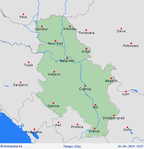 visión general Serbia Europa Mapas de pronósticos