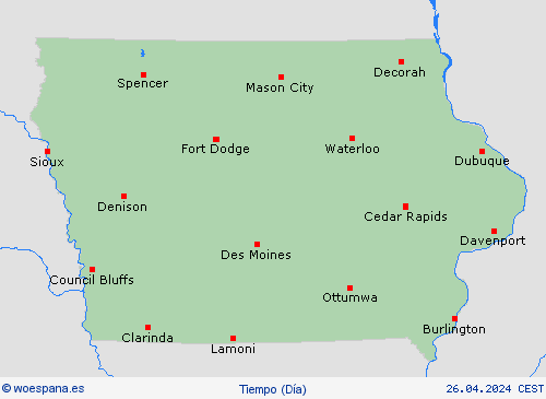 visión general Iowa Norteamérica Mapas de pronósticos