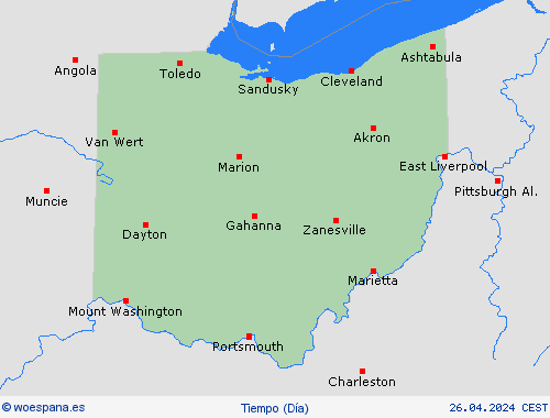 visión general Ohio Norteamérica Mapas de pronósticos