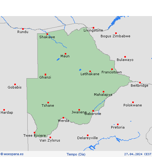 visión general Botsuana África Mapas de pronósticos