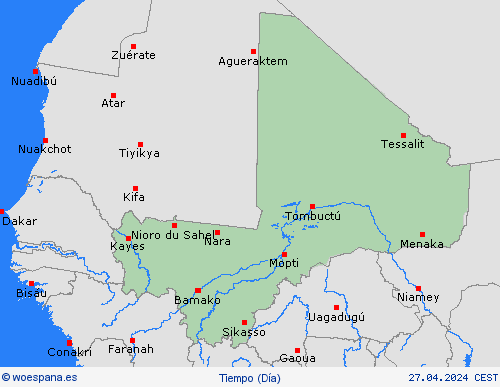 visión general Malí África Mapas de pronósticos