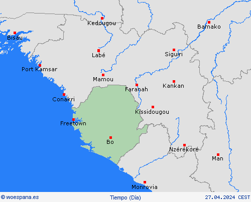 visión general Sierra Leona África Mapas de pronósticos