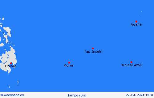 visión general Palaos Oceanía Mapas de pronósticos