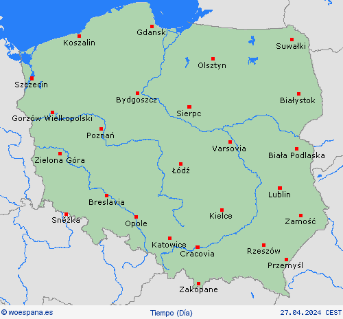 visión general Polonia Europa Mapas de pronósticos