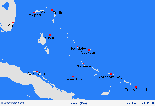 visión general Bahamas Centroamérica Mapas de pronósticos