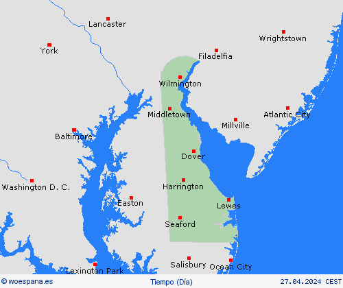 visión general Delaware Norteamérica Mapas de pronósticos