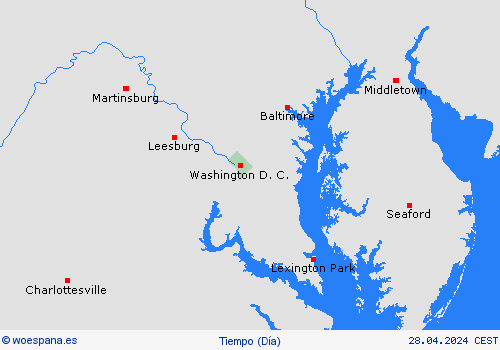 visión general Washington D. C. Norteamérica Mapas de pronósticos