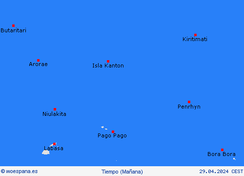 visión general Kiribati Oceanía Mapas de pronósticos