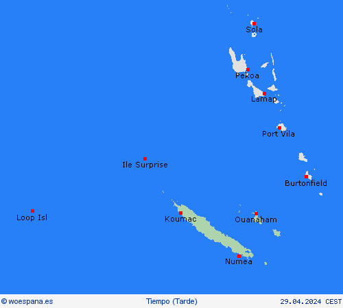 visión general Nueva Caledonia Oceanía Mapas de pronósticos