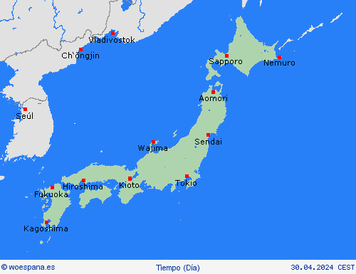 visión general Japón Asia Mapas de pronósticos