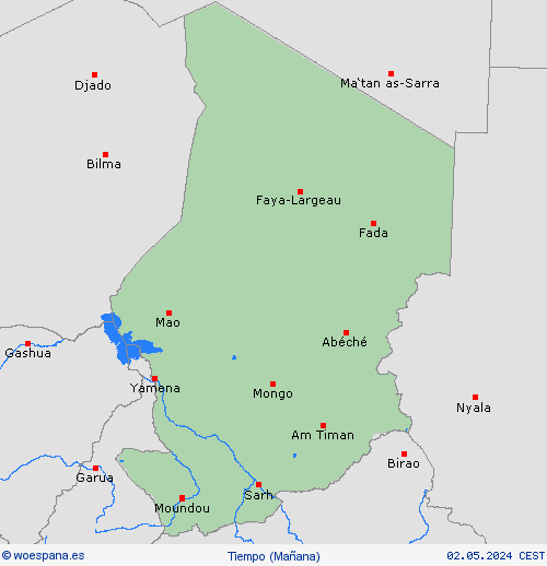visión general Chad África Mapas de pronósticos